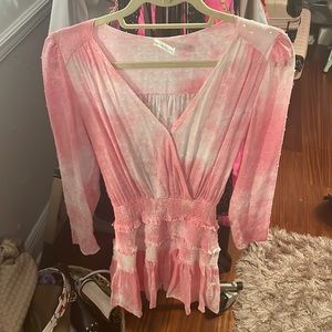 WAPG pink smocked dress. Size small